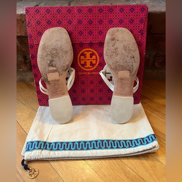 Tory Burch Crystal Embellished Square Toe Miller Sandals - Picture 6 of 11